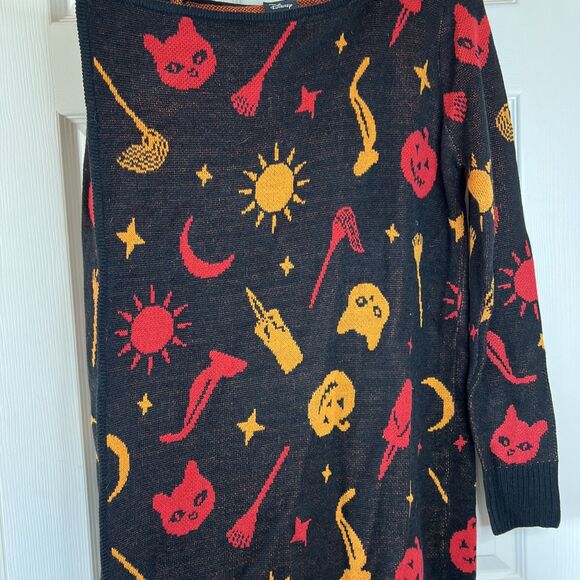 Her Universe Cat Hocus Pocus Dani Hooded Fringe Cardigan Sweater Size S/M - Picture 8 of 11